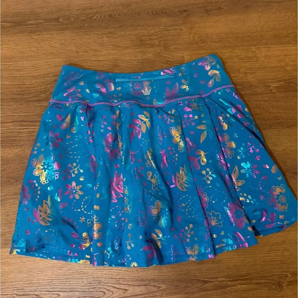 Crowned Athletics 2 Pc Activewear Set XXL Floral Tank Top Skort NWT Disney